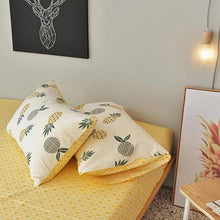 Load image into Gallery viewer, White Yellow Cartoon Pineapple Double Sided Pillow And Duvet Cover